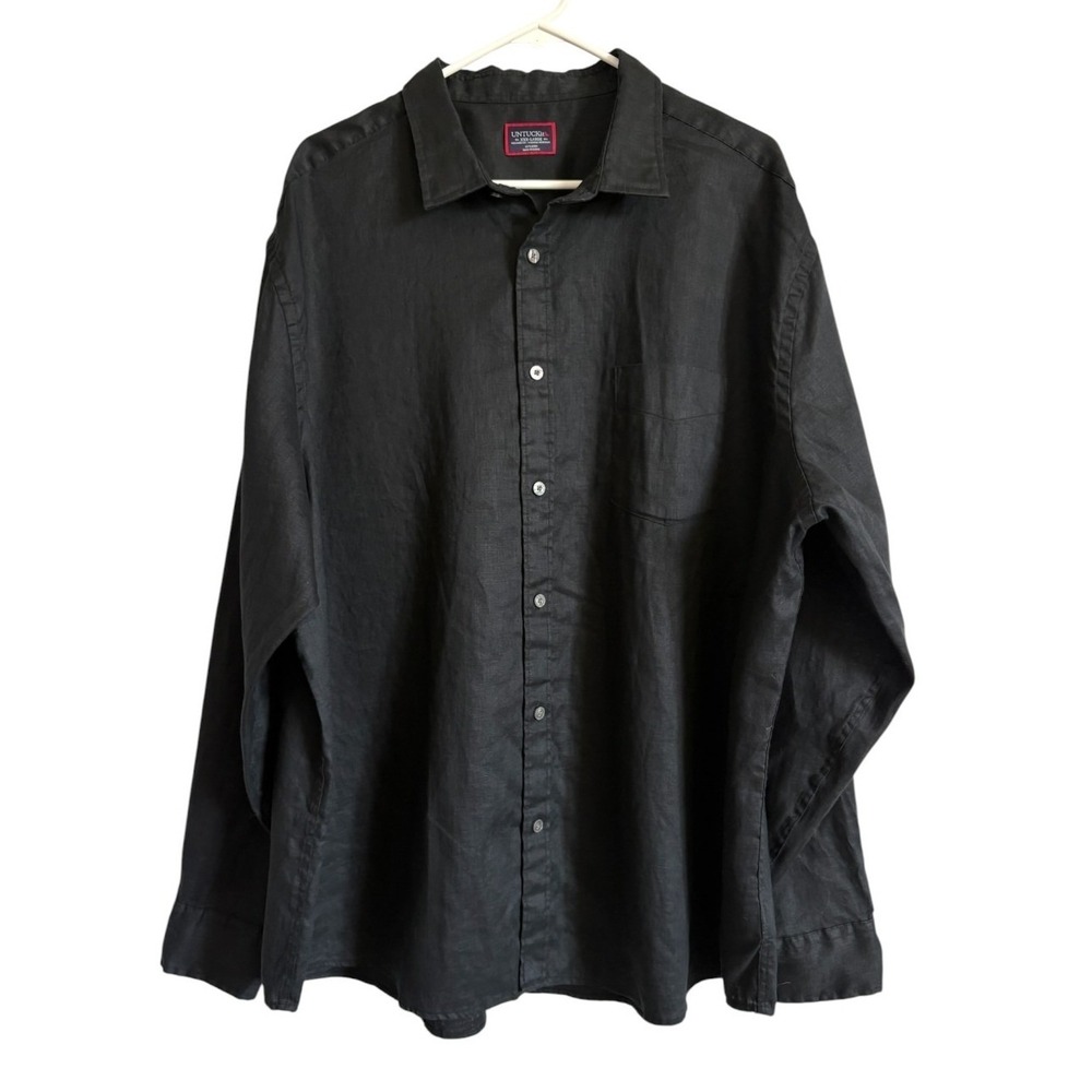 UNTUCKit Linen Button Up Shirt Mens XXXL Relaxed Fit Vin Santo WR Coastal 3XL